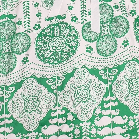 Sundress Fit & Flare Retro Boho Print Square Neckline St Patrick's EUC  7/8 Jr. - Picture 8 of 9